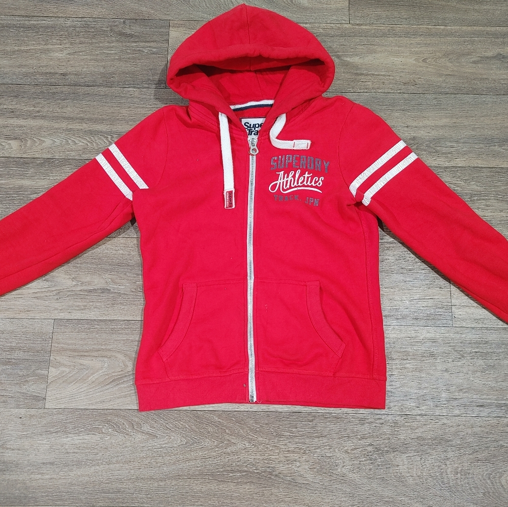 Superdry Womens Track & Field Stripe Lightweight Zip Hoodie